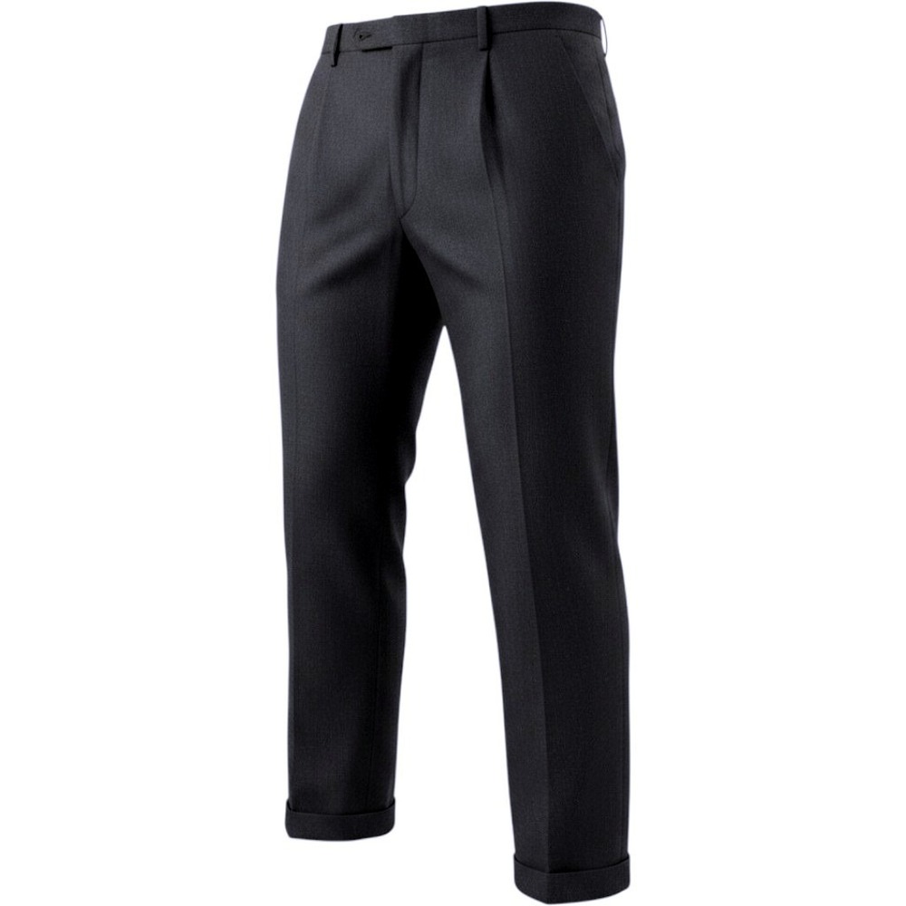 Enzo Mantovani Wool Cashmere Pleated Dress Pants 36x29 Charcoal Grey Italy